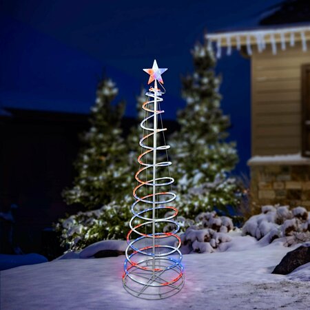Living Accents Celebrations LED Multi 72 in. Spiral Yard Decor RGB6ODTS120A